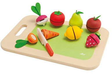 Trudi Tagliere Frutta e Verdura (8 pz) by Sevi | Giochi in Legno Bambini. Frutta Finta da Tagliare. Metodo Creativo Montessori | 27x18cm | Giochi di Imitazione | Modello 82320