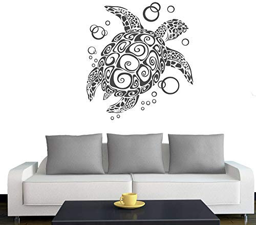 A076 Wandtattoo Bubble Turtle 66cm x 60cm anthrazit (erh. in 40 Farben und 2 Größen)
