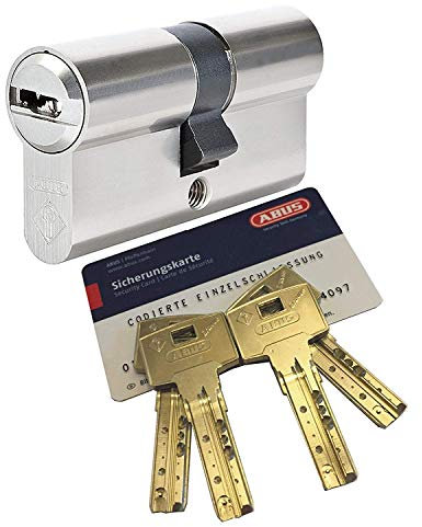 ABUS Bravus.3000 Sicherheits - Doppelzylinder mit 4 Schlüssel, Länge 30/65mm mit Sicherungskarte und höchstem Kopierschutz, Zusatzausstattung: Not- u. Gefahrenfunktion und erhöhter Bohr- u. Ziehschutz BS01 (Ziehschutz nur kernbezogen)