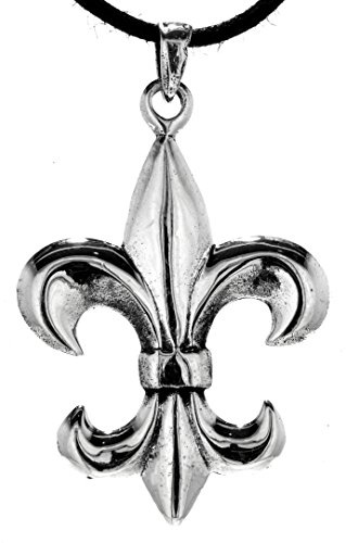 Fleur-de-Lis Anhänger aus 925 Sterling Silber mit Baumwollband Si. 184