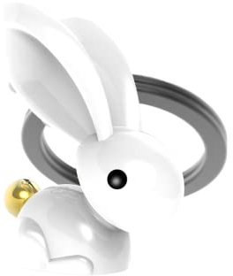 METALMORPHOSE - Porte-clés Lapin blanc et son pompon doré - MTM068-01