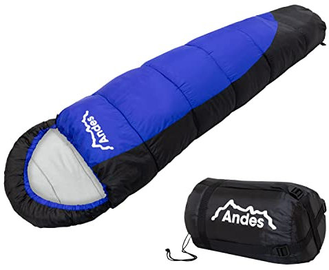 Andes Pichu 300 2-3 Season Childrens/Kids Camping Sleeping Bag Blue/Black