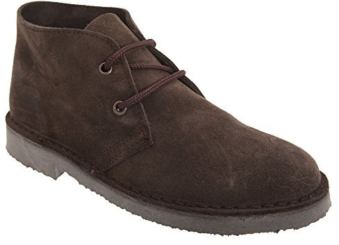 Roamers Adults Unisex Real Suede Unlined Desert Boots (9 UK) (Dark Brown)