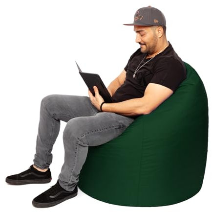 PATCH HOME Patchhome Sitzsack Tropfenform - Dunkelgrün für In & Outdoor XL 300 Liter - mit Styropor Füllung in 25 versch. Farben und 3 Größen