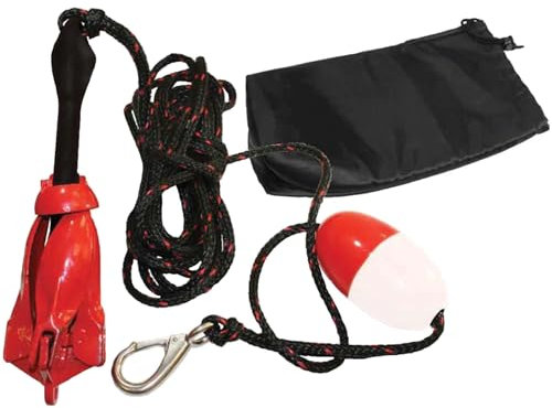 SeaSense Grappling Anchor Kit for Kayaks, PWC, Inflatable Boats, Canoes, and Float Tubes - Includes Storage Bag, Line, Stainless Steel Snap Hook & Buoy - 3.5 lbs