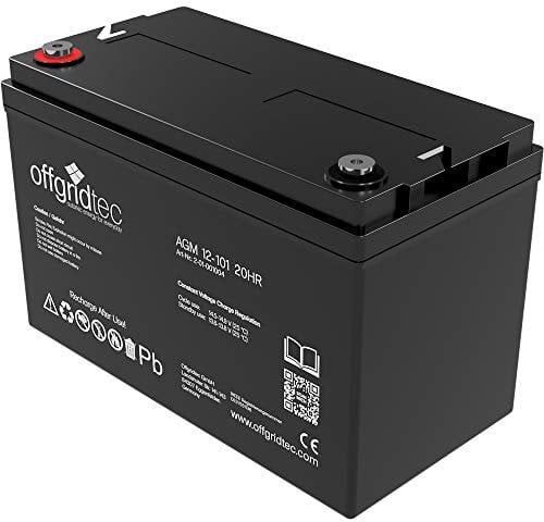 Offgridtec® 101Ah 12V Bleiakku AGM Zyklenfest USV Ersatz VRLA Wohmobil Boot Solar