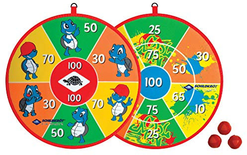 Schildkröt® Soft Dart Set, 1 Klett-Dartscheibe, beidseitig mit unterschiedlichen Zielfeldern bedruckt, 2 x 3 Klettbälle für 2 Spieler, 970140