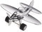 TROIKA „STOP-OVER“ Büroklammernhalter – GAM12/CH – Flugzeug, Briefbeschwerer, Magnet, 5 Büroklammern, glänzend rose-gold – das Original von TROIKA