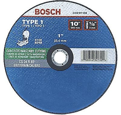 Bosch CSS1M1400 Metal Cutting Wheel for Stationary Saw 14-Inch with 1/8 by 1-Inch Arbor, 10-Pack
