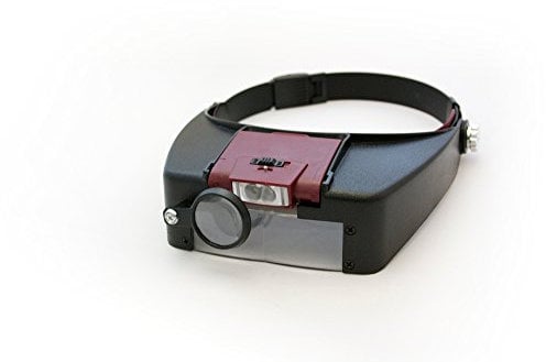 LED Stirnlupe Kopflupe Lupenbrille Brillenlupe Licht Lampe Leuchte Lupe Stirnband