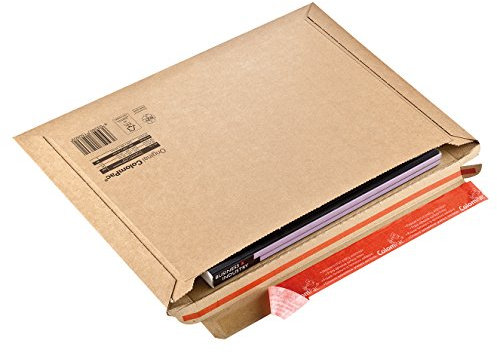 ColomPac CP015.04 ColomPac CP015.04 Versandtasche mit Querbefüllung aus Wellpappe 340x235x35mm PK100 mit Selbstklebeverschluss, Aufreissfaden, umlaufenden Kantenschutz und portooptimiert Variable Füllhöhe bis 35mm braun