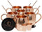 Deco 89 18 Ounce Drinking Mug, Set of 4 Moscow Mule Hammered Copper
