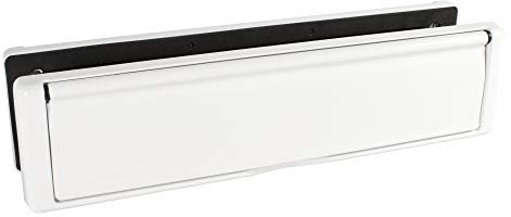 Avocet Affinity 12 White Letterplate Premium Heavy Duty Sprung Letter Box UPVC Wood Door