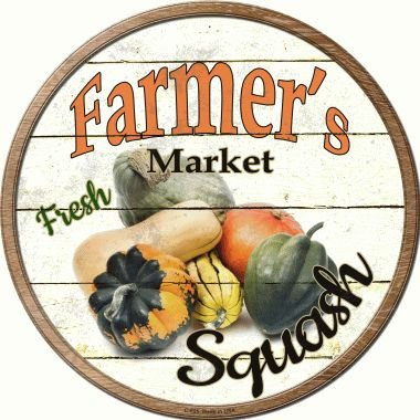 Smart Blonde Farmers Market Squash Neuheit Metall Circular Schild c-625