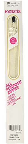 Coats Thread & Zippers F7216-256 All-Purpose Plastic Zipper, 16, Natural
