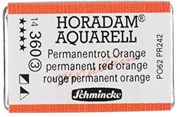 Schmincke - HORADAM® AQUARELL - finest artists' watercolours, 360 Permanent red orange, 14 360 043, 1/1 pan