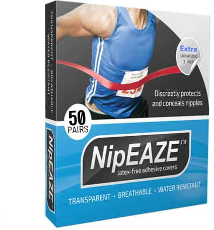 NipEaze - (Extra – 50 Paires – Le Protecteur de Pointe Transparent Original – Prévention des frottements des – Équipement de Course à Pied Ultra-Marathon