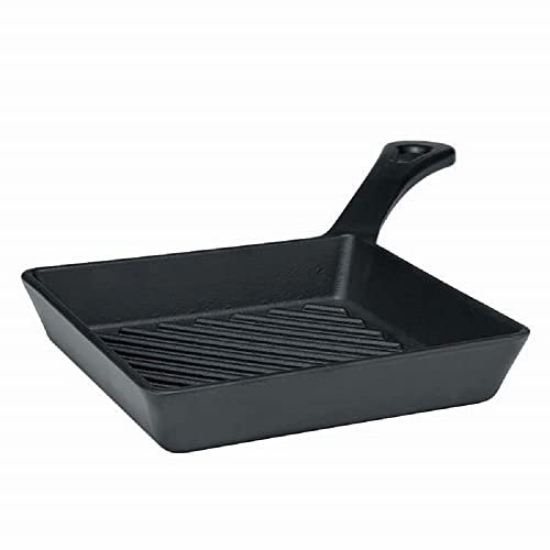 Pentole Agnelli COGHSMG16160M Mini Griglia con Manico, Ghisa, Nero Opaco, 16x16 cm