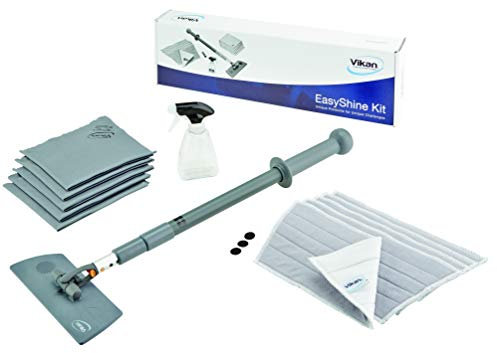 Vikan EasyShine Fensterreinigungsset, flexibles Moppgestell, 575–1390 mm Teleskopstiel
