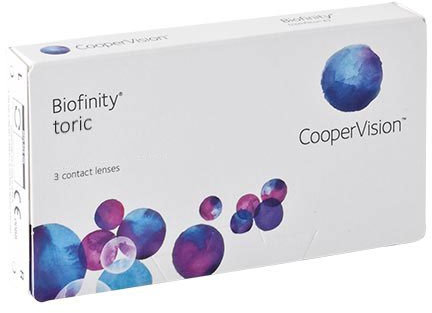 Biofinity Toric, torische Monatslinsen weich, 3 Stück / BC 8.70 mm / DIA 14.5 / CYL -1.25 / ACHSE 180 / -3.50 Dioptrien