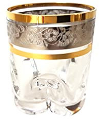 Bohemia Schnapsgläser Kristall Barline, Gold Platin, 6 x 60 ml