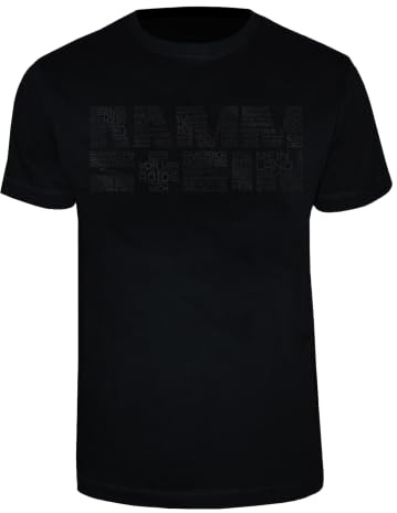 Rammstein Herren T-Shirt Werk, Offizielles Band Merchandise Fan Shirt schwarz mit weißem Front Print