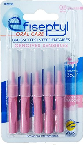 Efiseptyl Brossettes interdentaires gencives sensibles 0,6 mm - Le paquet de 5