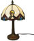 Dapo Hochwertige Echtglas Tiffany-Stil Tischleuchte Chantal klein H:40cm, D: 20,5cm Nachttisch-Wohnzimmer-Lampe