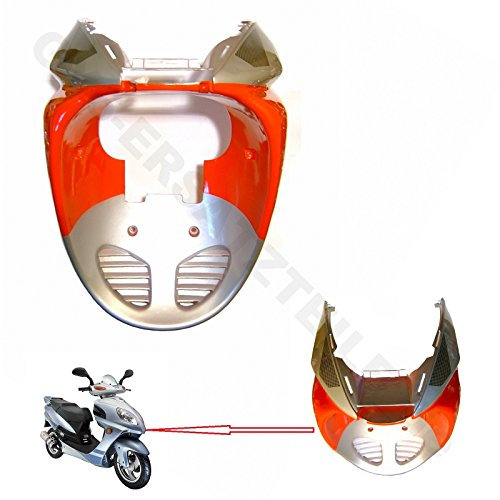 FRONT VERKLEIDUNG COVER UNTERTEIL in SILBER-ROT GY6 ROLLER für BAOTIAN BT49QT-2 / BT125T-7 HISUN HS150T-2 JINAN QINGQI REX RS BENERO BENZHOU YIYING KREIDLER ROLLER 50-250