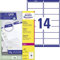 AVERY Zweckform L7163-100 Adressetiketten/Adressaufkleber (1.400 Etiketten mit ultragrip, 99,1x38,1mm auf A4, bedruckbar, selbstklebend, für DIN lang Briefkuverts, Papier matt) 100 Blatt, weiß
