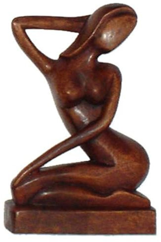 GURU SHOP Holzfigur, Statue, Deko Objekt Feng Shui 30 cm - Erotica/Dunkelbraun, Dekoobjekte