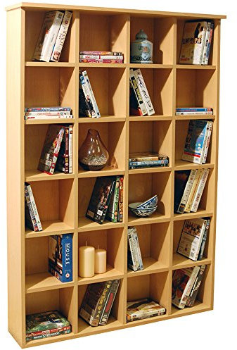 WATSONS PIGEON HOLE - 480 CD / 312 DVD Blu-ray Media Cubby Storage Shelves - Beech