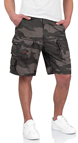 Surplus Raw Vintage Herren Cargo Trooper Shorts, blackcamo, L