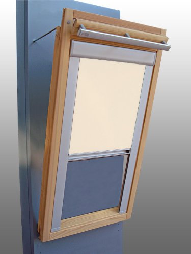 Verdunkelungsrollo Rollo mit Seitenschienen für Velux DKL Y-EP VL Y,VU Y,VK,VKU Y85 creme