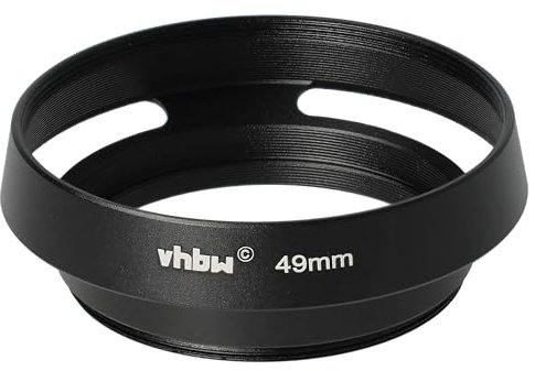 vhbw paraluce compatibile con obiettivi da 49mm - nero, metallo, rotondo