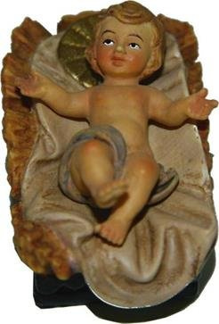 Zisaline Krippenfigur Jesuskind im Barren 2tlg. 3,5cm, handbemalt, Weiß