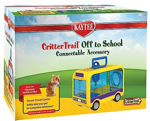 Kaytee CritterTrail Off to School, Cage de Transport pour Hamsters, gerbilles ou Souris de Compagnie