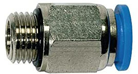 RIEGLER 109114-122.018-4 Gerade Steckverschraubung »Blaue Serie«, G 1/8 a., Schlauch-Ø 4, 1Stk, Klein