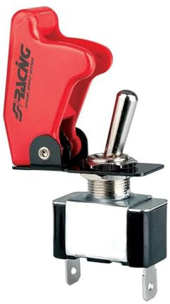 Simoni Racing ISR/1 Interruttore Universale, Interruttore a Levetta, Interruttore a Bilanciere, Starter a Due Vie, Colore Rosso