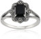 Gemondo Sterlingsilber Art Déco 1.20ct Karat Schwarz Spinell & Markasit Ring