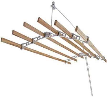 Sheila Maid ®, Original Indoor Ceiling Clothes Laundry Drying Airer Rack - 6 Rail - 57 (145cm) Long-White Castt Iron