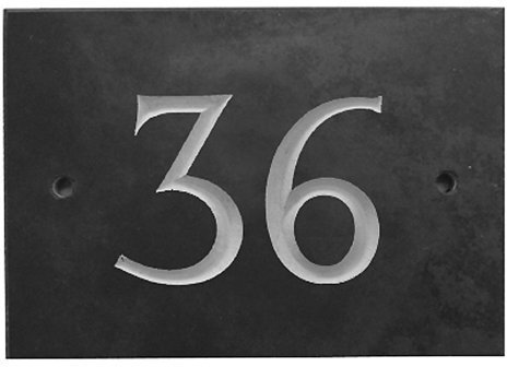 The House Nameplate Company Numéro de Rue en Ardoise Noir Number 36 Gris Anthracite foncé/Gris Ardoise
