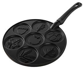 Nordic Ware 01908 Autumn Leaves Pancake Pan, Aluminium, 2.25 inches, Black
