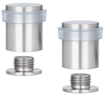 EVI Herrajes | Pack 2 Topes de Puerta | Ø20x25 mm | Acero Inoxidable | Goma Protección Transparente | Incluye Tornillo + Taco de Sujeción | Mod. I-181-TCB