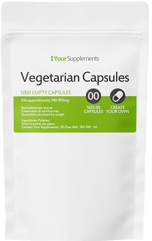 Your Supplements - Size 00 Empty Vegetarian Capsules (1000 Pack)