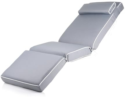 Alfresia Relaxer Chair Replacement Cushion Set with Headrest | 10cm foam filling with secure ties and easy clean water resistant polyester cover