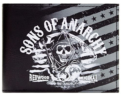 Fox Sons of Anarchy Redwood Geldbörse Bi-fold Id & Kartenhalter, Schwarz