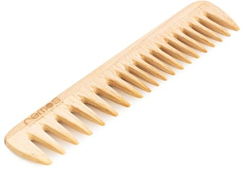 REMOS Wooden comb made of local beech wood antistatic - coarse/medium teeth 19cm