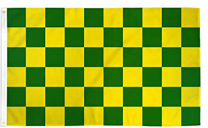 AZ FLAG Bandiera A Scacchi Verdi E Gialli 150x90cm - Bandiera Scacchiera Verde E Gialla 90 x 150 cm