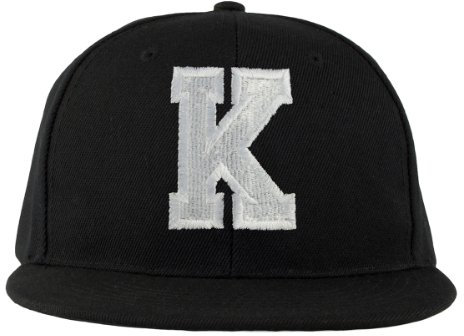 Baseball Cap Alle Buchstaben A-Z Bad Hair Day schwarz with Adjustable Strap Snapback Morefaz (TM) (K)